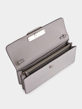 Valentino Garavani Silver Calfskin Clutch with Chain Strap