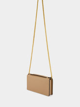 Valentino Garavani Rose Sand Leather Crystal Logo Clutch