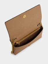 Valentino Garavani Rose Sand Leather Crystal Logo Clutch