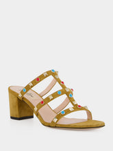 Valentino Garavani Havana Beige Rockstud Suede Sandals