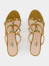 Valentino Garavani Havana Beige Rockstud Suede Sandals