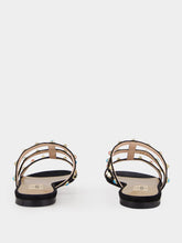 Valentino Garavani Black Suede Rockstud Flat Sandals