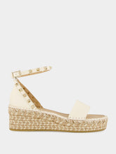 Valentino Garavani Light Ivory Leather Espadrille Sandals