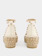 Valentino Garavani Light Ivory Leather Espadrille Sandals