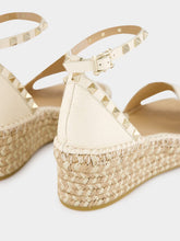 Valentino Garavani Light Ivory Leather Espadrille Sandals