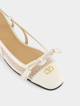Valentino Garavani Ivory Kid Leather Slingback Flats
