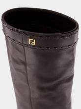 Fendi Brown Leather High-Heeled Boots