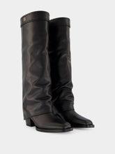Fendi Minerva Black Leather Knee-High Boots