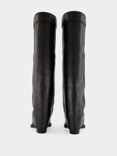 Fendi Minerva Black Leather Knee-High Boots