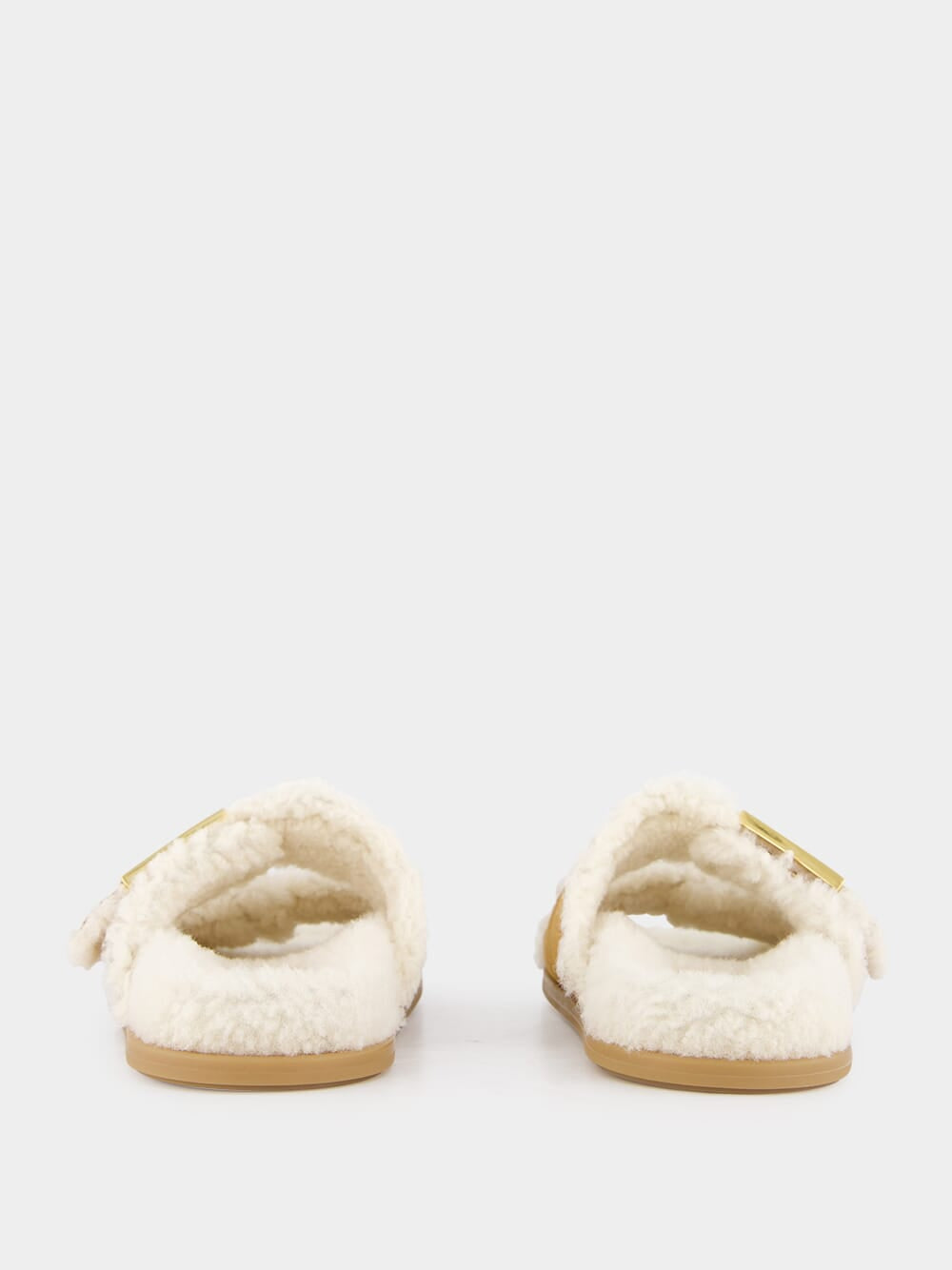 Fendi Brown Sheepskin Suede Slides | Fashion Clinic