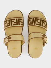 Fendi Brown and Beige Feel Raffia Slides
