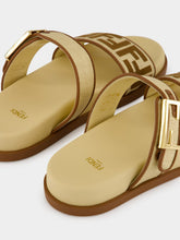 Fendi Brown and Beige Feel Raffia Slides