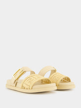 Fendi Beige Feel Mesh Raffia FF Slides