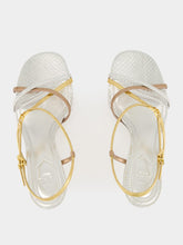 Fendi Multicolour Metallic FFold Ayers Sandals