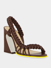 Fendi Brown Arco Braided Leather Sandals