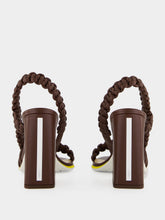 Fendi Brown Arco Braided Leather Sandals