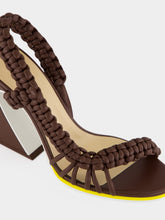 Fendi Brown Arco Braided Leather Sandals
