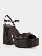 Fendi Brown Leather Platform Sandals