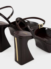 Fendi Brown Leather Platform Sandals