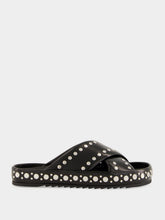 Fendi Black Double Studded Leather Slides