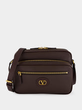 Valentino Garavani Oak Brown Leather Camera Bag