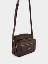 Valentino Garavani Oak Brown Leather Camera Bag