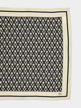 Valentino Garavani Black and Cream Silk Foulard Scarf