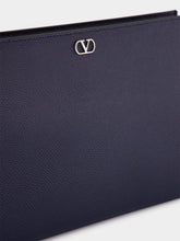 Valentino Garavani Marine Blue Leather Pouch