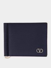 Valentino Garavani Marine Blue Leather Bifold Wallet