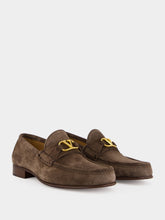 Valentino Garavani Brown VLogo Suede Loafers