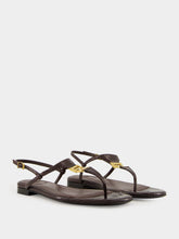 Fendi Dark Purple FFold Ayers Flip-Flops