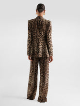 Dolce & Gabbana Leopard Print Wool Wide-Leg Trousers
