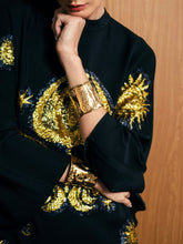 Paula Lava Gold Organic Textured Golden Brass Cuff