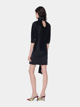 Rabanne Black Ruched Turtleneck Mini Dress