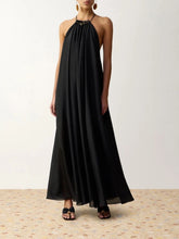 Zimmermann Black Fairlight Gathered Bead Silk Maxi Dress
