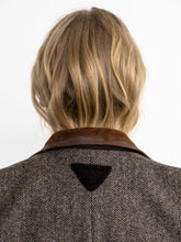 Prada Ebony Chevron Wool Single-Breasted Jacket