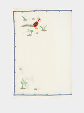 House of Capricorn Hand-Embroidered Santa Cruz Ecru Linen with Multicoloured Embroidery Placemat