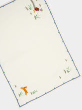 House of Capricorn Hand-Embroidered Santa Cruz Ecru Linen with Multicoloured Embroidery Placemat