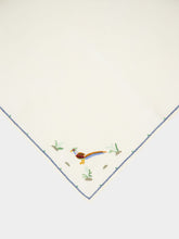 House of Capricorn Hand-Embroidered Santa Cruz Ecru Linen with Multicoloured Embroidery Napkin