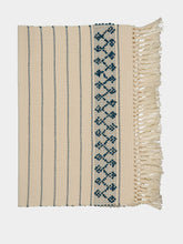 House of Capricorn Handmade Amélia Natural and Petrol Blue Cotton Placemat