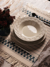 House of Capricorn Handmade Amélia Natural and Blue Cotton Placemat