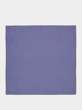 House of Capricorn Hand-Embroidered Maria Blue Linen with Green Embroidery Napkin