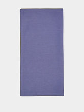 House of Capricorn Hand-Embroidered Maria Blue Linen with Green Embroidery Napkin