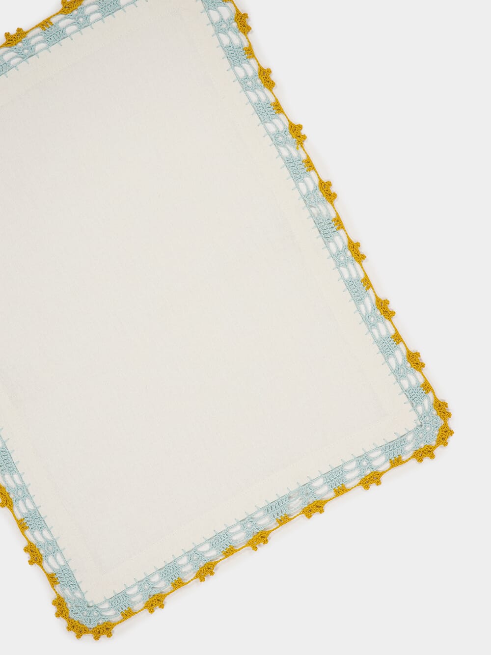 Leonor Turquoise and Camel Linen Placemat