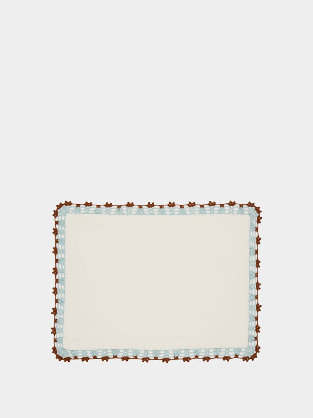 Leonor Turquoise and Brown Linen Placemat