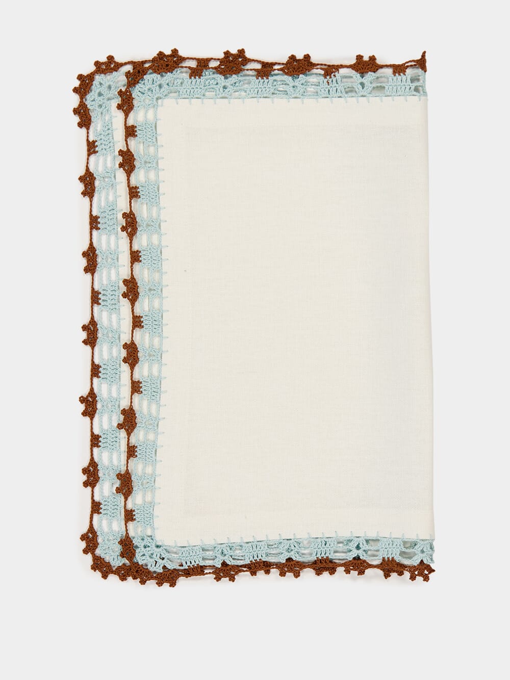 Leonor Turquoise and Brown Linen Placemat