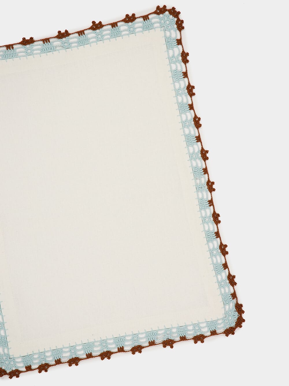 Leonor Turquoise and Brown Linen Placemat