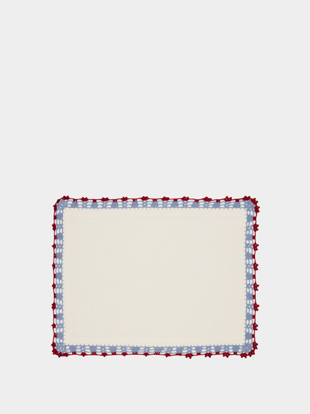 Leonor Blue and Bordeaux Linen Placemat