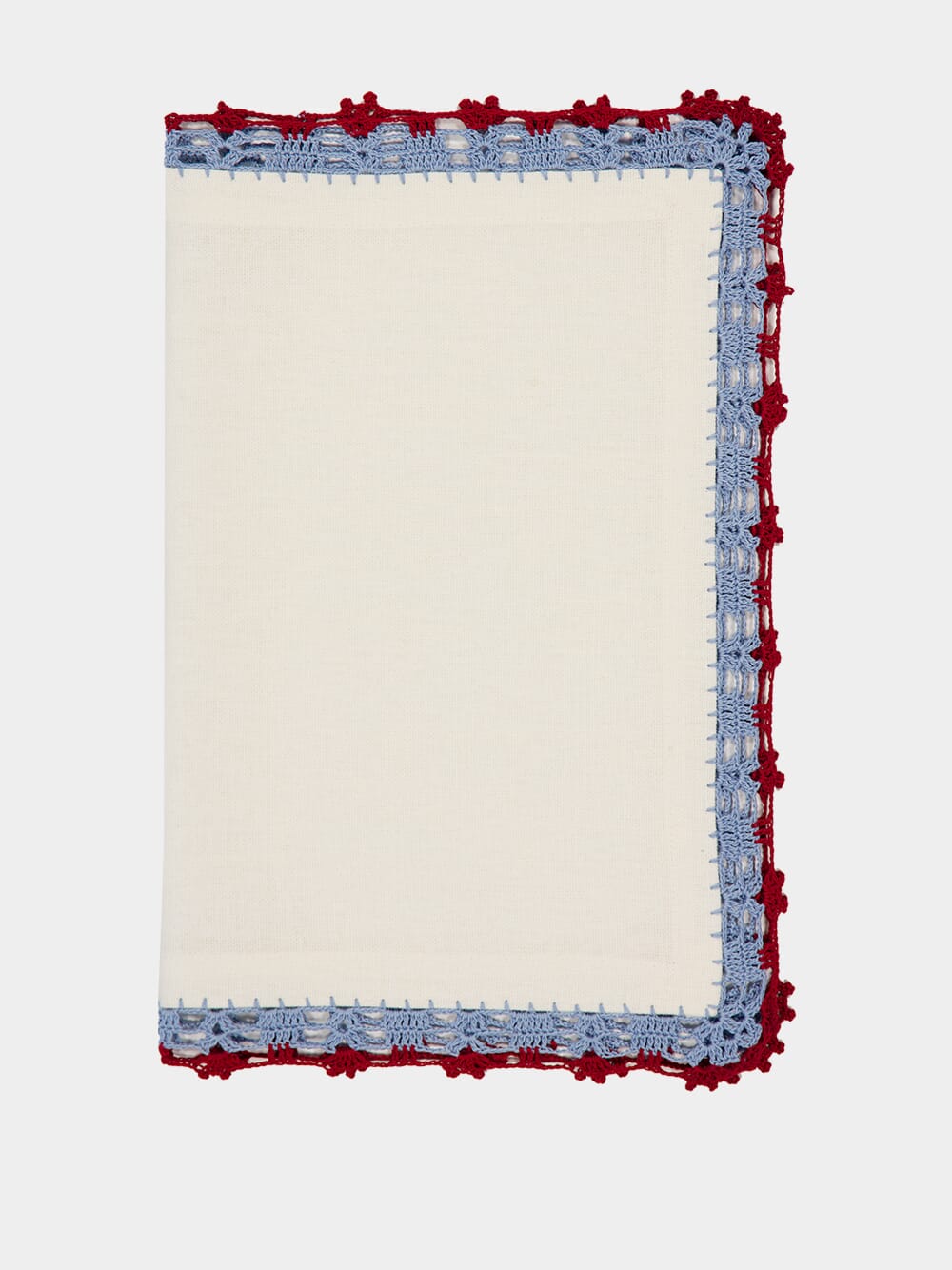 Leonor Blue and Bordeaux Linen Placemat