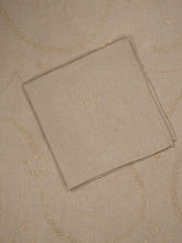 House of Capricorn Hand-Embroidered Viana Beige Linen with Beige Embroidery Tablecloth and Napkin Set
